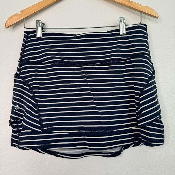 Athleta Stealth Navy Striped Tennis Skirt Skort - Picture 2 of 9